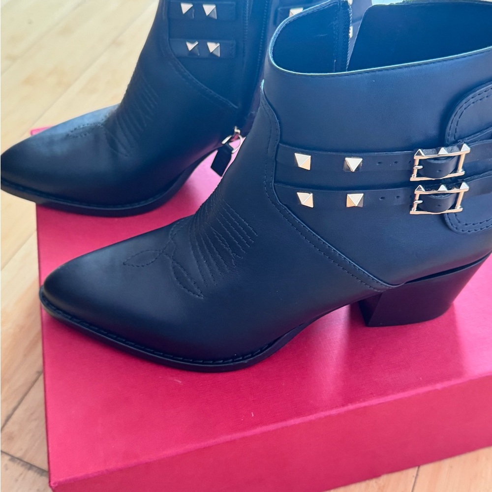 Valentino Garavani - Rockstud Black Ankle Boots, Size 40, Excellent Condition